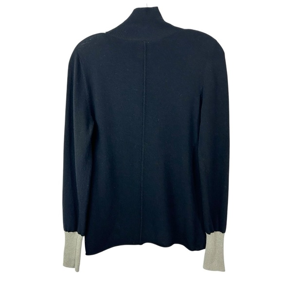 Les Copains Virgin Wool & Cashmere Color Block Mock Neck Sweater sz 42 or Small - Picture 3 of 6
